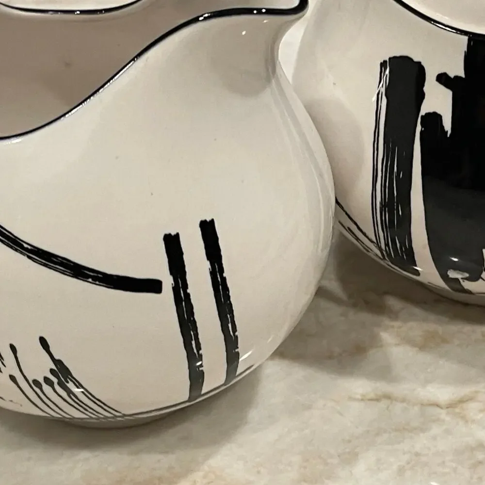Sango Calligraphy Larry Lasso 80’s cream and sugar set EUC